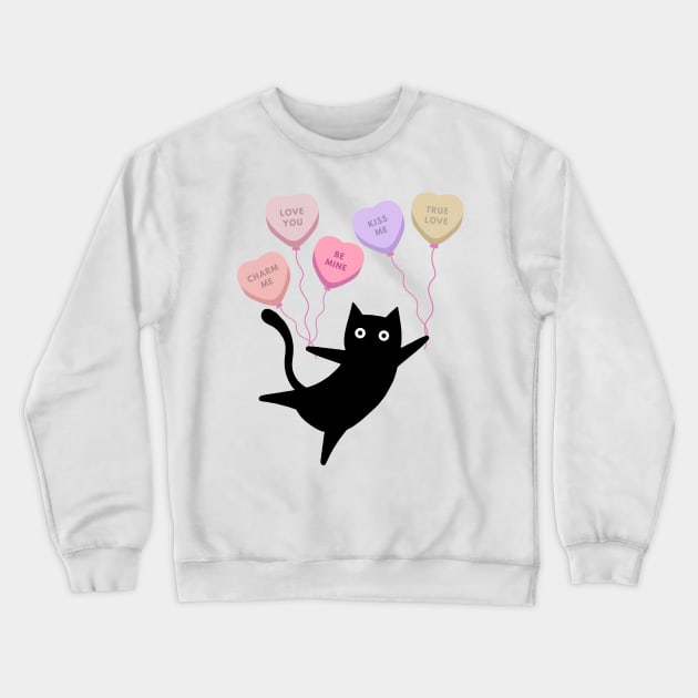 Cat Adoption Kitten Kitty Lovers Cute Candy Heart Funny Crewneck Sweatshirt by AimArtStudio